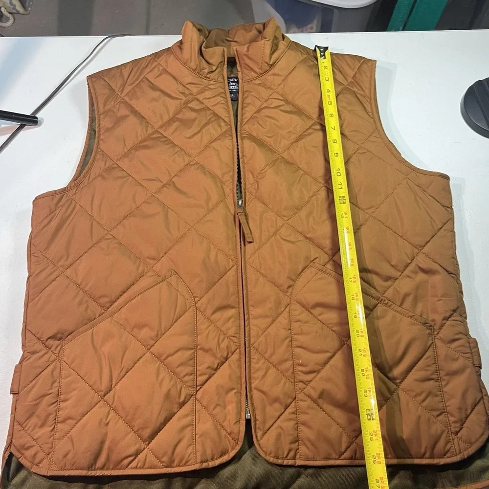 J Crew Walker‎ Quilted Vest XL Glazed Pecan Brown Lightweight Full Zip Casual